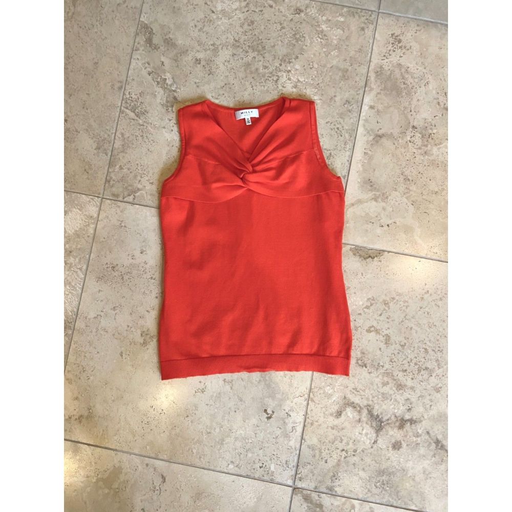 Milly Minis red/orange sleeveless sweater tank, size 14yrs